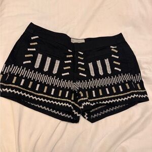 Black Embroidered Women Shorts